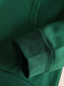 Men's Custom Logo Hoodie Green 100% Cotton French Terry Regular Fit Casual Autumn Wear Heat Transfer Printed made in bangladesh - Product Image 4