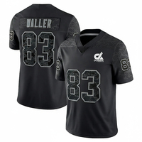 Maillot de football américain DUBBIX pour homme, col en V, manches courtes, 17 Aubrey, maille respirante, dégradé rouge et noir, tenue d'équipe