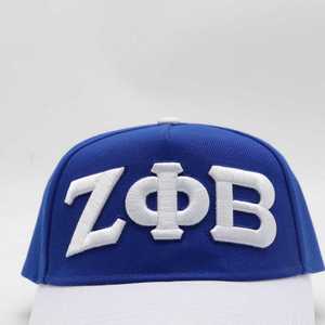 หมวกแก๊ป Zeta Phi Beta ปักลาย ZPB สีน้ำเงินขาว ปีกแบน ปรับขนาดได้ สำหรับชมรมนักศึกษา ดีไซน์ทันสมัย สวมใส่สบาย - Product Image 4