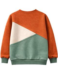 Sudadera Casual de Cuello Redondo para Mujer, Color Naranja y Verde Salvia, Estilo Oversize, Personalizada, para Invierno, Estilo Urbano - Product Image 2