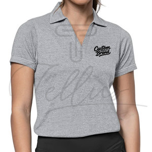 Achetez des polos pour femmes personnalisés de haute qualité, respirants, décontractés, unis, avec impression de logo personnalisé, à bas prix. - Product Image 4