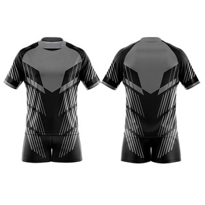Conjunto de Camiseta de Rugby Sublimada Personalizada para Hombre, Manga Corta, Estampado Geométrico, Absorbe la Humedad, Ajuste Atlético, Uniforme para Todas las Temporadas - Product Image 6