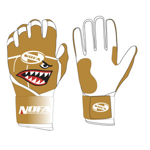 Guantes de Bateo NOFA INDUSTRIES Negros y Blancos de Cuero Acolchado con Cierre de Hebilla Ambidiestros Unisex para Adultos Entrenamiento de Béisbol - Product Image 4