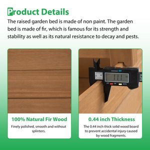 Brown Wood Horticulture <b>Raised</b> Garden Bed for Flower Pots & <b>Planters</b> - Product Image 4