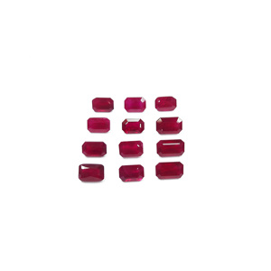 Rubis naturels non traités du Mozambique, octogones calibrés 4x6mm, pierres précieuses de rubis naturelles facettées pour la fabrication de bijoux, prêtes à l'emploi - Product Image 1