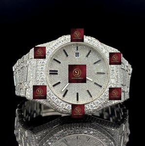 Reloj de Lujo Hip Hop con Incrustaciones de Moissanita, Unisex, Acero Inoxidable, Movimiento Automático, GPS, Resistente al Agua, con Caja de Regalo - Product Image 3