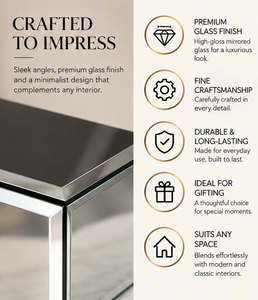 Chrome Mirror Glass Jewelry <b>Storage</b> <b>Box</b> with Glossy Black <b>Top</b> Soft Lining Decorative Keepsake and Vanity Organizer - Product Image 3