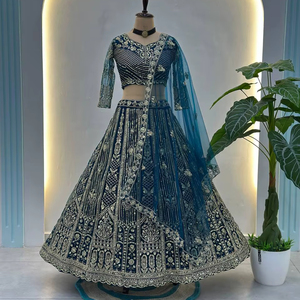 Exclusive Ramdev Trading Indian Lehenga Choli Trio Butterfly <b>Net</b> Material Recycled Materials Traditional Style Party Wedding All - Product Image 1