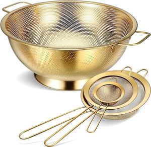 Heavy Duty Stainless Steel Metal <b>Colander</b> <b>Strainer</b> Basket For Draining Pasta Noodles Vegetables And Fresh Produce - Product Image 1