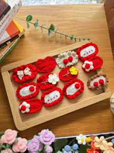 Handmade Crochet Christmas Hair Clips Floral <b>Pattern</b> Yarn <b>Knitting</b> Diy Set Assorted Colors Cartoon Theme - Product Image 4