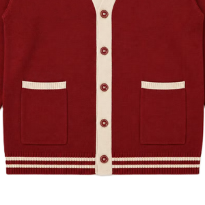 Wholesale Custom logos Varsity <b>Cardigan</b> V- Neck high quality for Schools/Collages & Universities - Product Image 4