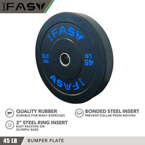 For Olympic Weight Plates with 45lb 2 Inch Steel Insert Home Gym Rubber Bumper Plates Strength Training Bundle Options Available - Product Image 4