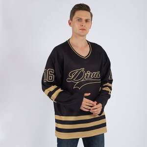 Maillots de hockey sur glace personnalisés avec logo, sweat à capuche à lacets, pull-over de hockey, impression par sublimation personnalisée, logo brodé - Product Image 3