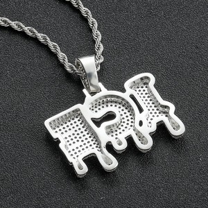 Collar con Colgante de Letra Personalizado con Incrustaciones de Circonitas, Chapado en Oro, Amuleto con Nombre en Estilo Hip Hop, Joyería para Regalo de Pareja - Product Image 6