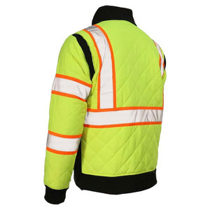 Chaqueta de Seguridad Acolchada de Alta Visibilidad para Hombre, con Cinta Reflectante, Resistente al Viento, para Trabajo en Invierno, con Cuello Alto y Cierre de Cremallera - Product Image 3