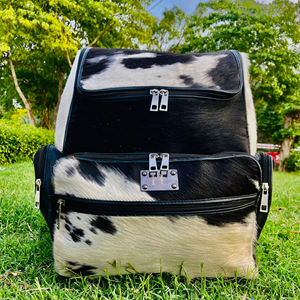 Premium Genuine Hair-On Leather <b>Backpack</b> Handmade Travel Laptop Bag Custom Logo Wholesale Supplier Bulk LHBP-0040 - Product Image 1