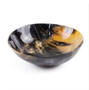 Bol de service en corne, article très vendu, design moderne et minimaliste, écologique, tons bruns, poli, léger (0,4 kg) - Product Image 6