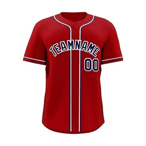 Vente en gros d'usine : Maillots de baseball personnalisés, uniformes de baseball avec impression sur mesure, maillots de baseball pour jeunes à col en V avec écusson personnalisé - Product Image 2