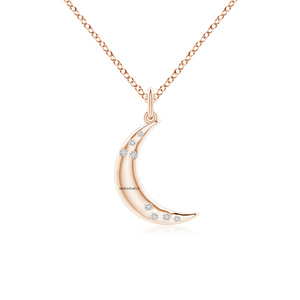 Colgante de Luna Creciente para Mujer con Diamantes de Corte Brillante, Oro 10K 14K 18K, Plata 925 935, Romántico, para Uso Diario, Regalo, Fiesta, Estilo Étnico - Product Image 2