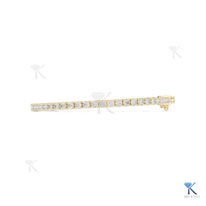 2.50 MM Lab Grown Diamond Round Brilliant Cut Filled E Color Classic Tennis Bracelet 14K <b>Solid</b> <b>Gold</b> Luxury Unisex Bridal Jewelry - Product Image 4