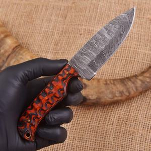 Cuchillo de Caza Artesanal de Acero de Damasco OEM con Mango de Madera Pakka, Hoja Fija Afilada como una Navaja, para Camping, Bushcraft, Supervivencia, Regalo, 3 Años de Garantía - Product Image 4