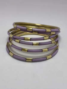 Elegant Wide Statement <b>Bangle</b> <b>Gold</b>-Plated Chunky Cuff Bracelet with Black Resin and Cracked White Marble Inlay for WomenGreat Qu - Product Image 3