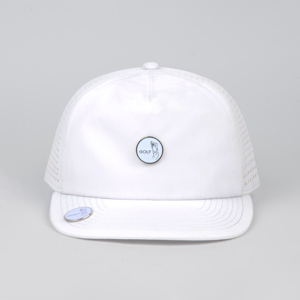 White Mesh Trucker <b>Cap</b> With Golf Logo Button Front Panel Adjustable Back Unisex Spring <b>Summer</b> Casual 6-Panel Hat - Product Image 1