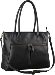 Bolso Tote de Cuero Genuino para Mujer, Estilo Clásico, Cierre de Cremallera, Correa para el Hombro, Uso Diario, Color Negro, de la India - Product Image 3