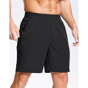Pantalones Cortos Deportivos Negros de Secado Rápido para Hombre, con Bolsillos, Cintura Elástica, Corte Bermuda, Estilo Deportivo Informal - Product Image 1