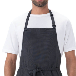 Delantal clásico de algodón tejido con cintura ajustable, un bolsillo, delantales de trabajo para cocinar, delantales de chef totalmente personalizables en venta - Product Image 4
