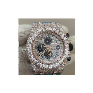 Reloj de Lujo Personalizado con Diamantes Cultivados en Laboratorio, de Acero Inoxidable, de Alta Calidad, para Hombre - Product Image 1