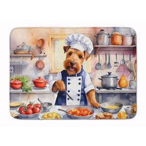Welsh Terrier le Chef Tapis de cuisine en mousse à mémoire de forme Coussin anti-fatigue lavable en machine Tapis de bain confortable - Product Image 1