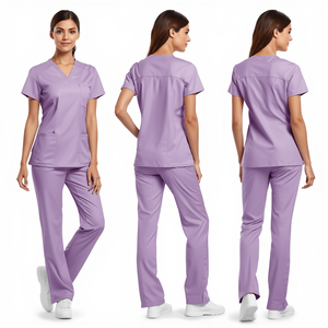 Hot Sale Wholesale Price Women's Lavender Nursing <b>Scrub</b> Set Medical Workwear Apparel - Product Image 4