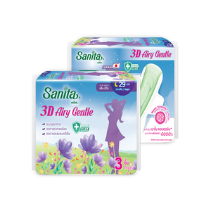 Sanita 3D Airy Gentle Slim Wing Menstrual <b>Pads</b> 29 Cm Night <b>Heavy</b> Absorbency Breathable Non-Woven Fabric - Product Image 3