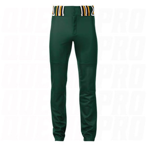 Pantalon de baseball pour adultes imprimé sur mesure, rayures vertes et jaunes, respirant, séchage rapide, vêtements de sport unisexes, softball personnalisable - Product Image 1