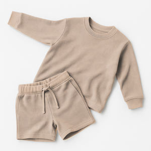 Venta caliente Estilo Casual Waffle Knit Sudadera y pantalones cortos Ropa para niños Conjuntos de ropa para niños Ropa para niños al por mayor - Product Image 2