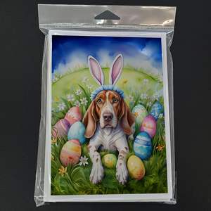 Whimsical American English Coonhound A7 Tamaño 5x7 Pack 8 Tarjetas de felicitación de notas en blanco con sobres para Easter Egg Hunt - Product Image 3
