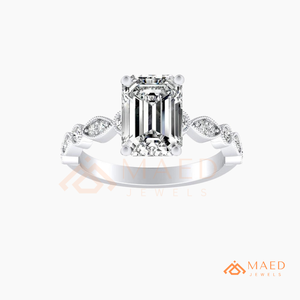 925 Sterling <b>Silver</b> <b>Emerald</b> Cut Moissanite <b>Ring</b> Elegant Bridal Promise Jewelry for Women Daily Wear Gift USA - Product Image 5