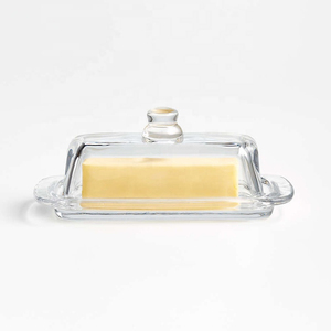 Beurrier blanc classique avec couvercle pour comptoir, réfrigérateur et commodité quotidienne pour les repas en famille - Product Image 1