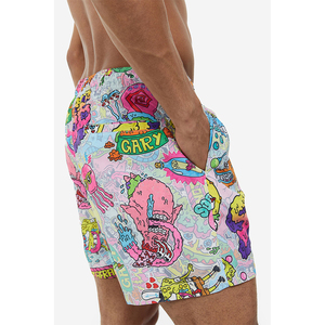 Nouveau style de short de bain ajustable à taille mi-haute, short de plage en nylon imprimé pour enfants, garçons et filles, maillot de bain - Product Image 5