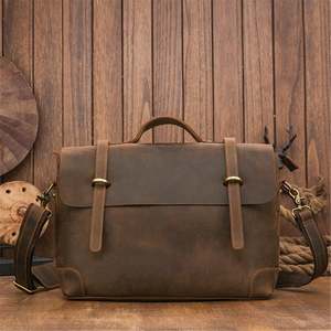 Bolso Mensajero para Portátil de Cuero Genuino, Duradero y Ecológico, de Alta Calidad, Estilo Vintage, Bandolera, Maletín para Viajes de Negocios - Product Image 5
