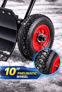 Pala quitanieves de acero de 30 pulgadas de ancho con ruedas, hoja y mango ajustables, pala de nieve de acero para entrada de vehículos y uso exterior ODGWTO014 - Product Image 3