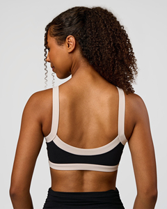 Women's Black Sports <b>Bra</b> With White Trim High Waist Flared Leggings Set Yoga Fitness Workout Outfit - Product Image 2