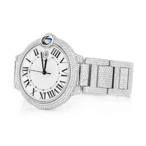 Montre pour homme en acier inoxydable avec bracelet de 20 mm, édition de luxe Hip Hop, sertie de moissanite glacée et de diamants VVS, mouvement à quartz, finition premium tendance - Product Image 2