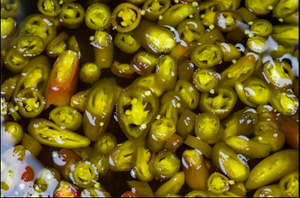 Green Peppers Sliced Preserved in Vinegar Chopped Spicy <b>Pickled</b> Vegetables Bulk wholesale pack - Product Image 3