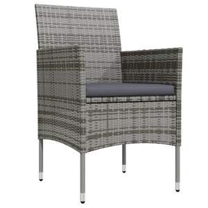 Conjunto de comedor para jardín gris y negro - Product Image 3