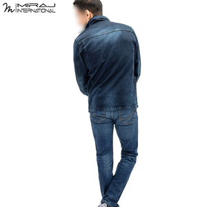Dernières tendances, nouveau produit haut de gamme, veste en jean décontractée pour homme, en coton noir, de haute qualité, OEM personnalisé. - Product Image 4