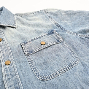 เสื้อเชิ้ตเดนิมผ้าฝ้ายใส่สบายสำหรับผู้หญิง กระดุมติดปก เสื้อเชิ้ตแขนยาวลำลองทรงหลวม สีน้ำเงิน ผ้าเดนิมนุ่ม - Product Image 4