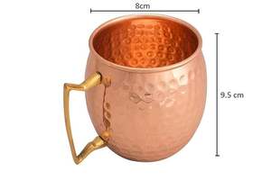 Vente en gros de mugs Moscow Mule classiques en cuivre brun, en cuivre massif pur, pour cocktails, provenant d'un fournisseur indien. - Product Image 2