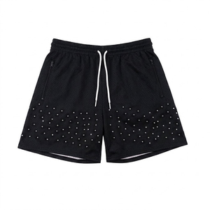 Shorts de Mezclilla de Alta Calidad para Hombre, Diseño Personalizado, Estilo Urbano, con Pedrería, para Verano - Product Image 1